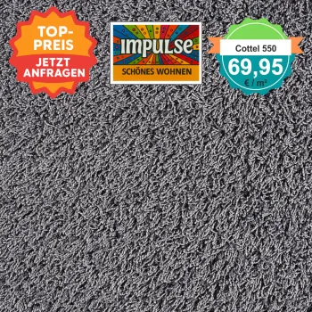 Draufsicht JAB Cottel 550 Grau – Teppichboden, Farbe Grau, Preis 69,95 €/m²